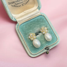 Load image into Gallery viewer, Sumptuous Pearl &amp; Diamond Earrings 18ct Yellow Gold
