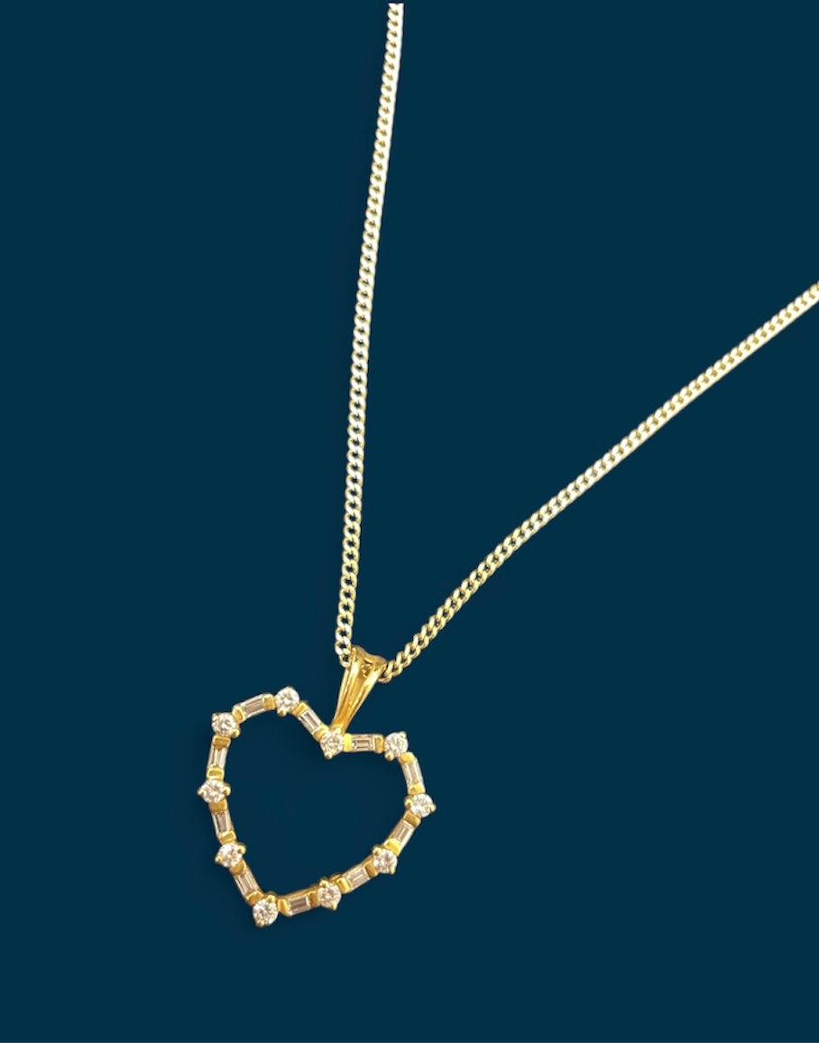 Classic Diamond Set Heart Pendant