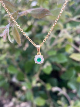 Load image into Gallery viewer, Emerald &amp; Diamond Pendant in Rich 18ct Gold
