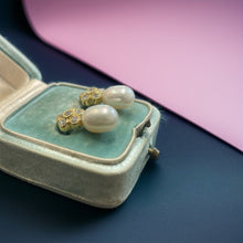 Load image into Gallery viewer, Sumptuous Pearl &amp; Diamond Earrings 18ct Yellow Gold
