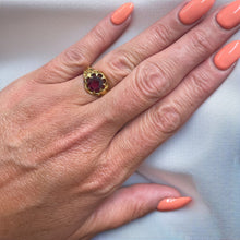 Load image into Gallery viewer, Antique Garnet Ring in 18ct Yellow Gold
