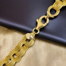 Load image into Gallery viewer, Gold Textured Link Necklace 18ct Yellow Gold

