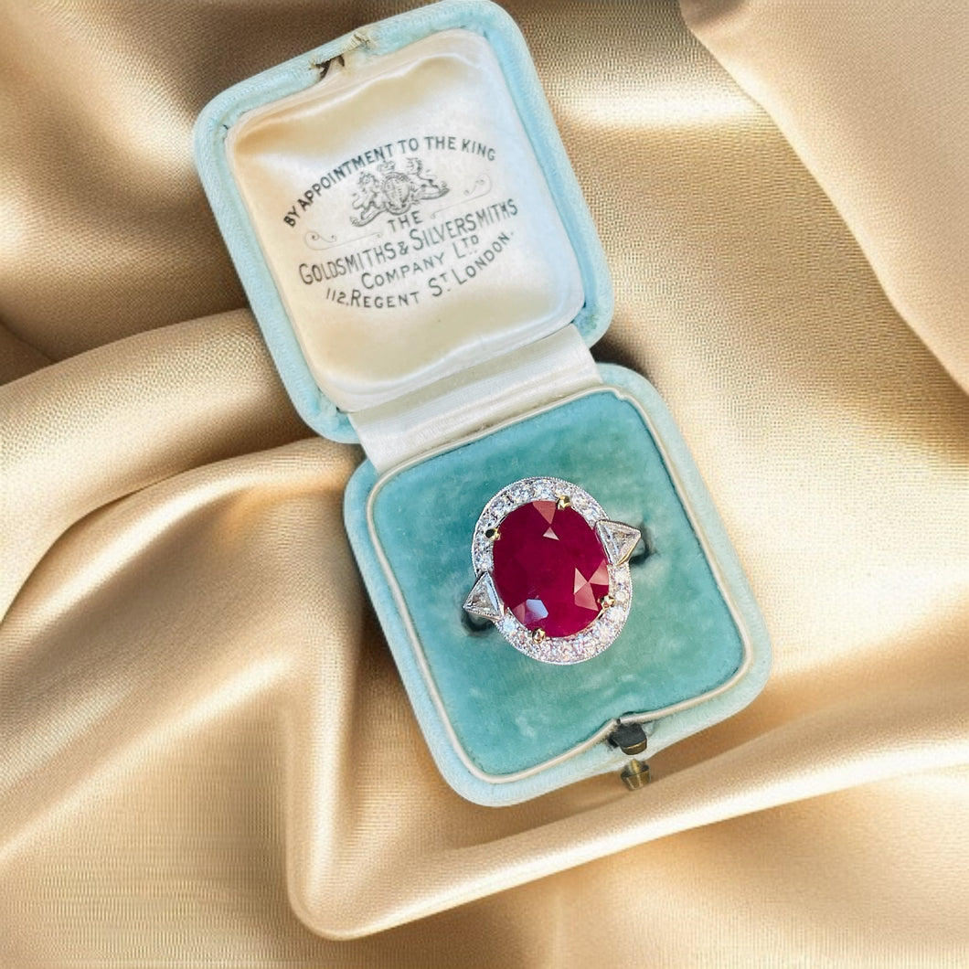 Superb Ruby & Diamond Ring in 18ct White Gold