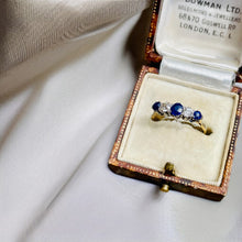 Load image into Gallery viewer, Vintage Sapphire &amp; Diamond Ring in 18ct Gold
