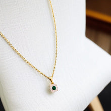 Load image into Gallery viewer, Emerald &amp; Diamond Pendant in Rich 18ct Gold
