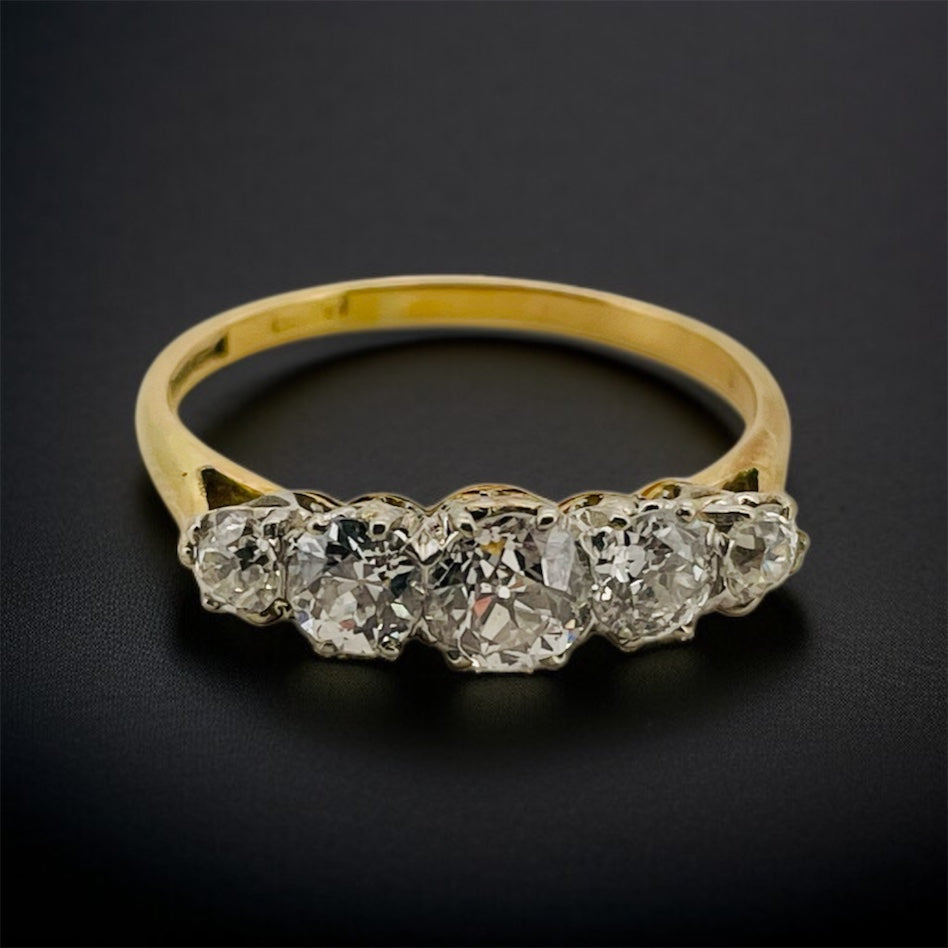 Antique Old Cut Diamond 5 Stone Ring