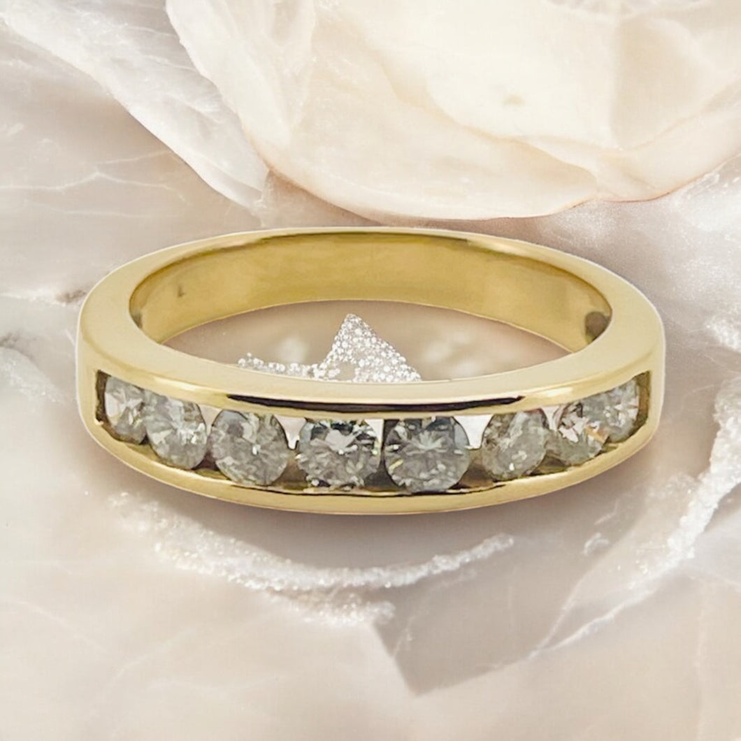 18ct Yellow Gold Channel Set Half Eternity Ring