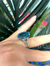 Load image into Gallery viewer, Tremendous 26ct Blue Topaz &amp; Diamond Ring
