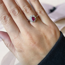 Load image into Gallery viewer, Ruby and Diamond Cluster Ring
