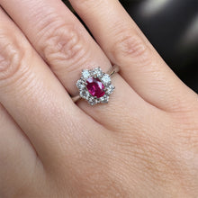 Load image into Gallery viewer, Ruby and Diamond Cluster Ring
