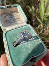 Load image into Gallery viewer, Platinum Diamond Halo Ring with Diamond Shoulders
