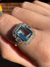 Load image into Gallery viewer, Aquamarine &amp; Diamond Ring in 18ct Yellow Gold
