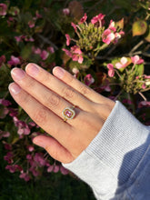 Load image into Gallery viewer, 18ct Yellow Gold Pink Sapphire &amp; Diamond Halo Ring
