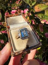 Load image into Gallery viewer, Aquamarine &amp; Diamond Ring in 18ct Yellow Gold
