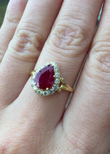 Load and play video in Gallery viewer, Ruby and Diamond Halo Ring
