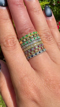 Load and play video in Gallery viewer, Platinum Rainbow Gem Eternity Rings
