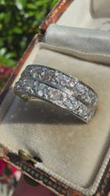Load and play video in Gallery viewer, Vintage Platinum Diamond Double Row Band Ring
