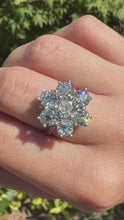 Load and play video in Gallery viewer, Platinum 4.50ct Diamond Floral Cluster Ring
