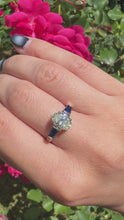 Load and play video in Gallery viewer, 1.54ct Oval Diamond Ring with Sapphire Accents
