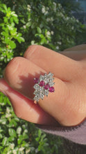 Load and play video in Gallery viewer, Original Art Deco Ruby &amp; Diamond Ring in 18ct White &amp; Yellow Gold
