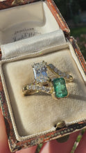 Load and play video in Gallery viewer, 18ct Gold Diamond &amp; Emerald Statement Ring
