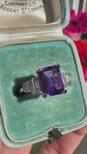 Load and play video in Gallery viewer, Amethyst and Diamond Ring
