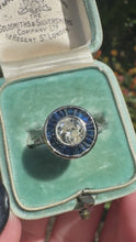 Load and play video in Gallery viewer, Vintage Diamond &amp; Sapphire Halo Ring
