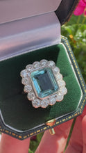 Load and play video in Gallery viewer, Platinum Aquamarine &amp; Diamond Statement Ring
