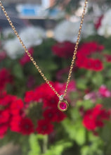 Load and play video in Gallery viewer, Ruby &amp; Diamond Pendant in 18ct Yellow Gold

