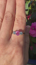 Load and play video in Gallery viewer, Vibrant Pink Sapphire and Diamond Ring
