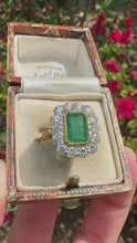 Load and play video in Gallery viewer, Emerald and Diamond Halo Ring - 18ct Gold
