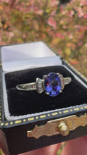 Load and play video in Gallery viewer, Tanzanite and Diamond Ring in Platinum
