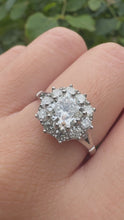 Load and play video in Gallery viewer, Platinum 1ct Diamond Cluster Ring
