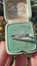 Load and play video in Gallery viewer, Vintage Platinum &amp; Diamond Three-Stone Ring
