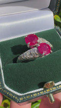 Load and play video in Gallery viewer, French Ruby &amp; Diamond Ring in 18ct White Gold
