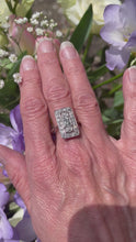 Load and play video in Gallery viewer, Vintage Art Deco Old Cut Diamond Plaque Ring in Platinum
