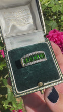 Load and play video in Gallery viewer, Platinum Green Tourmaline &amp; Diamond Statement Ring
