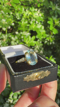 Load and play video in Gallery viewer, Aquamarine &amp; Diamond Ring in 18ct Yellow Gold and Platinum
