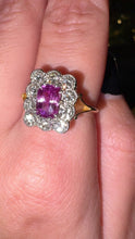 Load and play video in Gallery viewer, Beautiful Pink Sapphire and Diamond Ring
