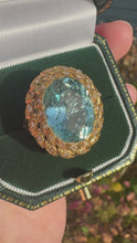 Load and play video in Gallery viewer, Aquamarine and Diamond Ring in 18ct Yellow Gold
