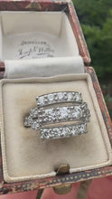 Load and play video in Gallery viewer, Vintage Platinum &amp; Diamond Cluster Dress Ring
