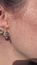 Load and play video in Gallery viewer, Aquamarine Blue Crystal Drop Earrings
