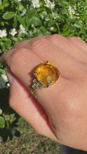 Load and play video in Gallery viewer, 11.09ct Yellow Sapphire &amp; Diamond Ring in 18ct Yellow Gold
