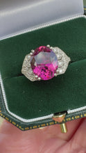 Load and play video in Gallery viewer, Pink Tourmaline &amp; Diamond Ring in Platinum

