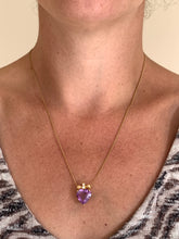 Load image into Gallery viewer, Heart Shaped Amethyst and Diamond Pendant
