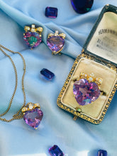Load image into Gallery viewer, Heart Shaped Amethyst and Diamond Pendant
