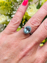 Load image into Gallery viewer, Stunning Aquamarine &amp; Diamond Ring in Platinum
