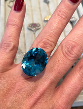 Load image into Gallery viewer, Tremendous 26ct Blue Topaz &amp; Diamond Ring
