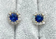 Load image into Gallery viewer, Sapphire &amp; Diamond Earrings
