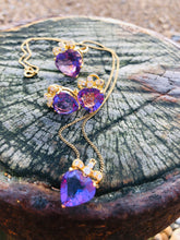 Load image into Gallery viewer, Heart Shaped Amethyst and Diamond Pendant
